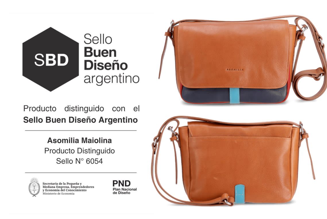 Cartera de cuero Verona con sello Buen Diseño